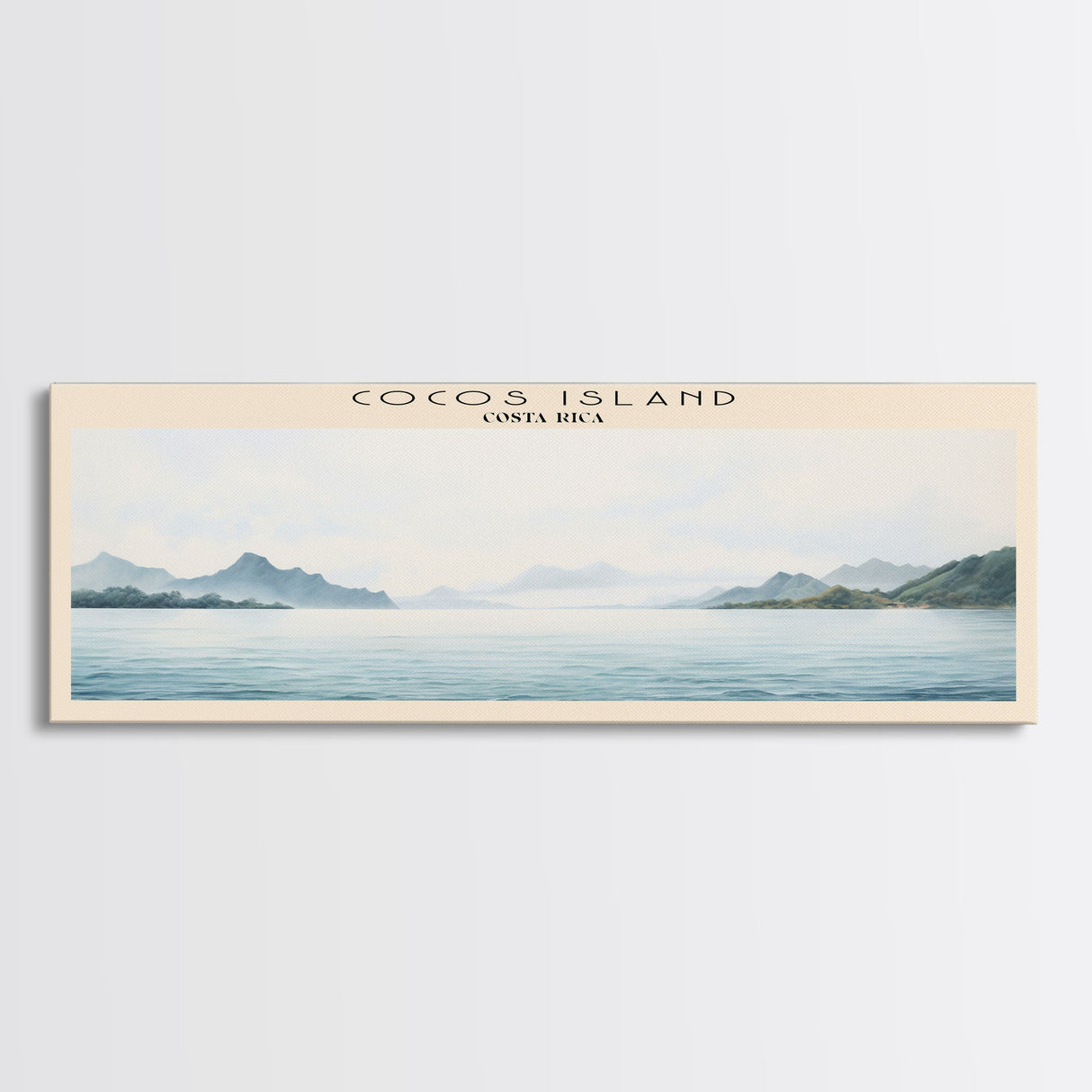 Cocos Island COUNTRY | Framed Travel Poster Canvas Print | Trendy Wall Art | Watercolor Painting | Living Room Art | Unique Art