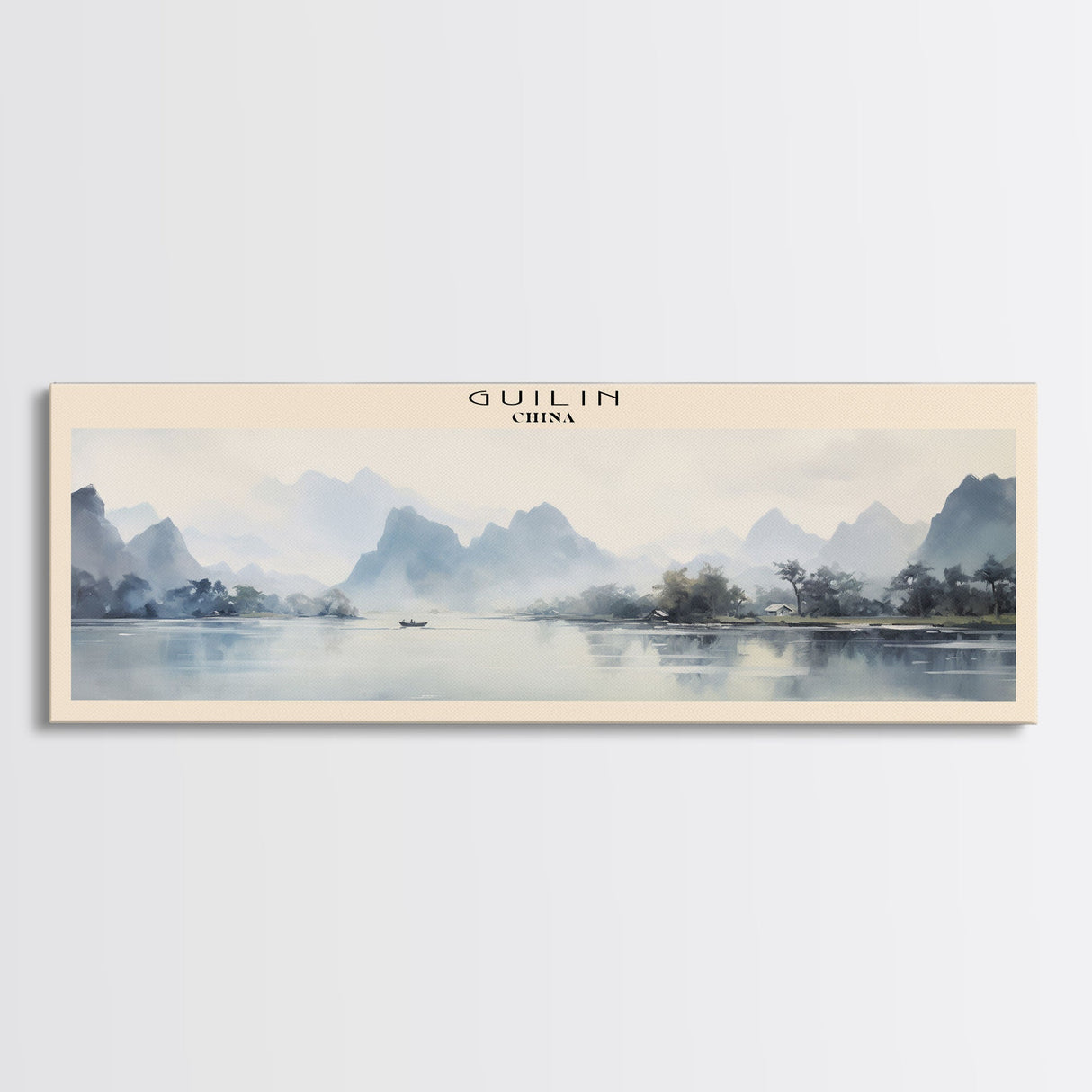 Guilin COUNTRY Travel Poster Print, Framed Canvas Print, COUNTRY Travel Art, Wood Framed Art, Wall Hanging, Home Decor