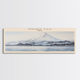 Mount Fuji Travel Art Framed Canvas Print, COUNTRY Wall Decor, Home Decor, Travel Poster, Vintage Wall Art, Watercolor Painting