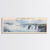 Niagara Falls Retro Style Travel Poster - Framed Canvas Print - COUNTRY Travel Decor | Vintage Style Home Decor - Travel Print - Wall Art