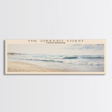 The Jurassic Coast COUNTRY | Framed Travel Poster Canvas Print | Trendy Wall Art | Watercolor Painting | Living Room Art | Unique Art