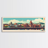 Belfast, Ireland Travel Poster Panoramic Canvas Print, Belfast, Ireland Painting, Ireland Art, Belfast Travel Art, Guest Room Painting