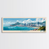 Busan, South Korea Travel Poster Panoramic Canvas Print, Busan, South Korea Painting, South Korea Art, Busan Travel Art, Guest Room Painting
