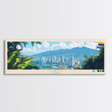 Cali, Colombia Travel Poster Panoramic Canvas Print, Cali, Colombia Painting, Colombia Art, Cali Travel Art, Guest Room Painting