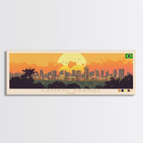 Campo Grande, Brazil Panoramic Travel Poster Canvas Print, Campo Grande, Brazil Painting, Brazil Art, Campo Grande Panoramic Travel Art, Travel Painting