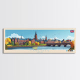 Carlisle, England Travel Poster Panoramic Canvas Print, Carlisle, England Painting, England Art, Carlisle Travel Art, Guest Room Painting