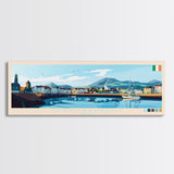 Carrickfergus, Ireland Panoramic Travel Poster Canvas Print, Carrickfergus, Ireland Painting, Ireland Art, Carrickfergus Panoramic Travel Art, Travel Painting