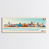 Chiclayo, Peru Panoramic Travel Poster Canvas Print, Chiclayo, Peru Painting, Peru Art, Chiclayo Travel Art, Guest Room Painting