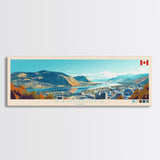 Kamloops, Canada Panoramic Travel Poster Canvas Print, Kamloops, Canada Painting, Canada Art, Kamloops Travel Art, Guest Room Painting