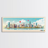 Kaohsiung, Taiwan Panoramic Travel Poster Canvas Print, Kaohsiung, Taiwan Painting, Taiwan Art, Kaohsiung Travel Art, Guest Room Painting