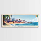 Korhogo, Ivory Coast Panoramic Travel Poster Canvas Print, Korhogo, Ivory Coast Painting, Ivory Coast Art, Korhogo Travel Art, Living Room Painting