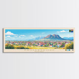 Krugersdorp, South Africa Panoramic Travel Poster Canvas Print, Krugersdorp, South Africa Painting, South Africa Art, Krugersdorp Panoramic Travel Art, Travel Painting