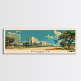 Brasilia, Brazil Panoramic Canvas Print, Brasilia, Brazil Painting, Brazil Art, Brasilia Travel Poster, Travel Art, Housewarming Gift