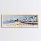 Bray, Ireland Panoramic Canvas Print, Bray, Ireland Painting, Ireland Art, Bray Travel Poster, Travel Art, Guest Room Painting