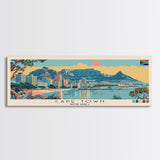 Cape Town, South Africa Panoramic Canvas Print, Cape Town, South Africa Painting, South Africa Art, Cape Town Travel Poster, Travel Art, Housewarming Gift