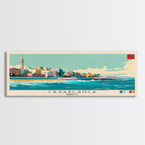 Casablanca, Morocco Panoramic Canvas Print, Casablanca, Morocco Painting, Morocco Art, Casablanca Travel Poster, Travel Art, Guest Room Painting