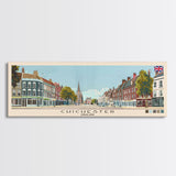 Chichester, England Panoramic Canvas Print, Chichester, England Painting, England Art, Chichester Travel Poster, Travel Art, Housewarming Gift