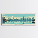 Dubai, United Arab Emirates Panoramic Canvas Print, Dubai, United Arab Emirates Painting, United Arab Emirates Art, Dubai Travel Poster, Travel Art, Housewarming Gift