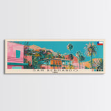 San Bernardo, Chile Panoramic Canvas Print, San Bernardo, Chile Painting, Chile Art, San Bernardo Travel Poster, Travel Art, Vacation Gift