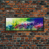 Framed Canvas Print of Colorful Wild Flower Field - Gallery-Wrapped Artwork - Ready to Hang - High Quality Artwork - Panoramic Art