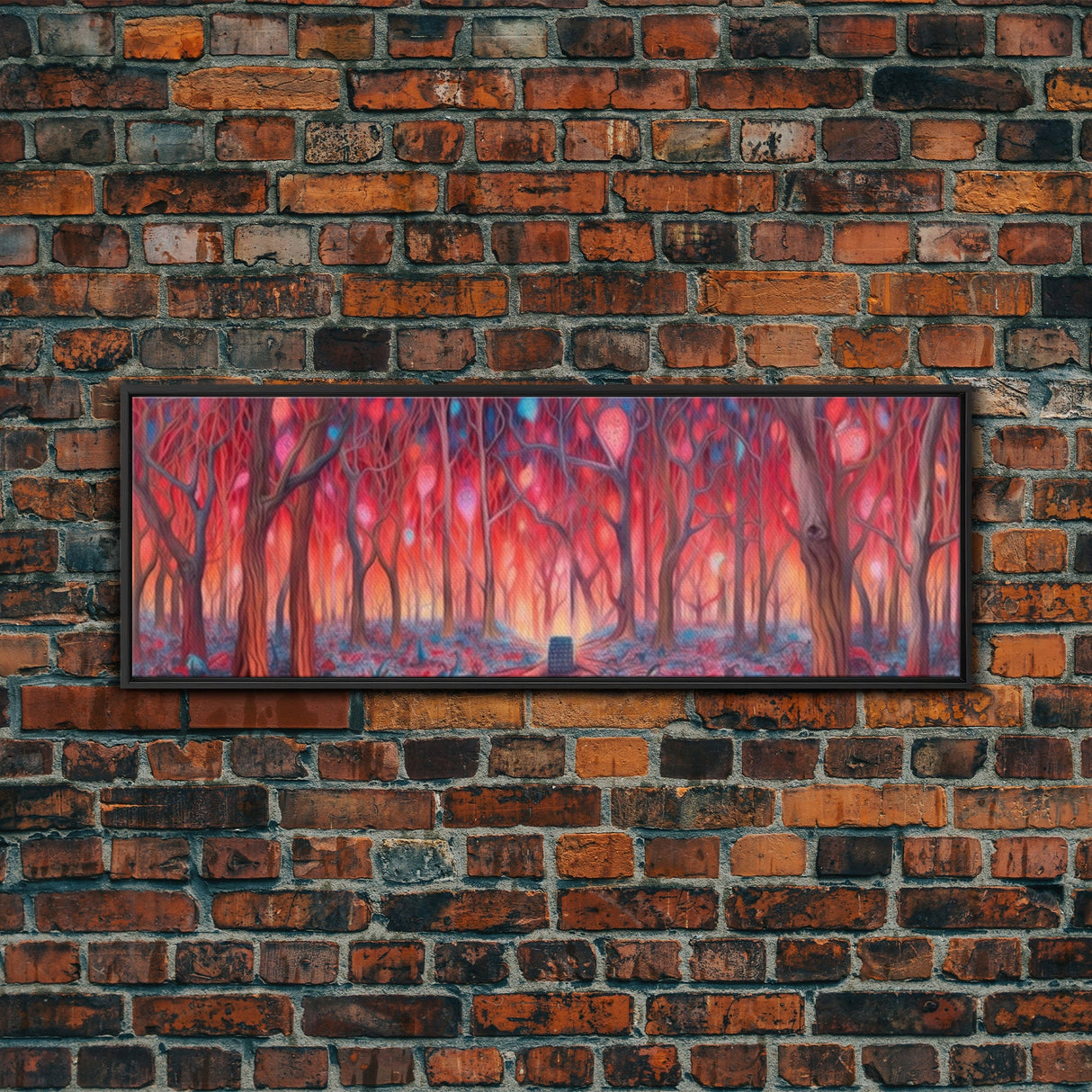 Enchanted Forest Art, Abstract Forest Art, Pink Forest, Pastel Wood, Wall Decor, Large Canvas Print, Panoramic, Wall Art, Canvas Print