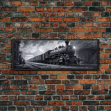 Steam Train Wall Art Framed Canvas Print, Framed Art, Train Decor, Conductor Art, Train Art, Train Gifts