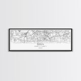 Panoramic Berlin City Map, Germany Art, Map Print, Minimalist Wall Art, Canvas Art, Housewarming Gift, Street Map Art, Closing Gift