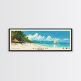 Boracay, Philippines Panoramic Print, Vacation Gift, Philippines Wall Art, Beach Painting, Beach Decor, Large Wall Art, Wood Frame Art