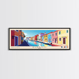 Burano, Italy Panoramic Print, Vacation Gift, Italy Wall Art, Beach Painting, Beach Decor, Beach Or Lakehouse Art