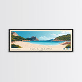 Cala Saura, Spain Panoramic Print, Vacation Gift, Spain Wall Art, Beach Painting, Beach Decor, Large Wall Art, Wood Frame Art