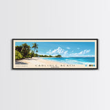 Carlisle Beach, Barbados Panoramic Beach Print, Vacation Gift, Barbados Wall Art, Framed Canvas Print, Framed Beach Painting