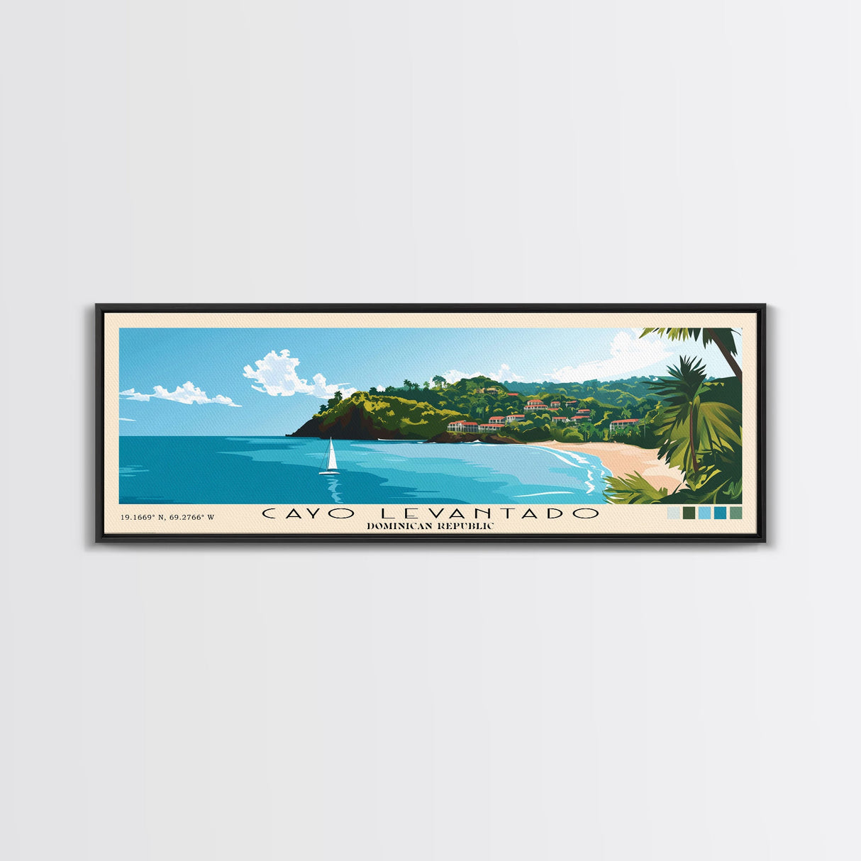 Cayo Levantado, Dominican Republic Panoramic Print, Vacation Gift, Dominican Republic Wall Art, Beach Painting, Beach Decor, Beach Or Lakehouse Art