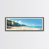 D-Day beaches, France Panoramic Beach Print, Vacation Gift, France Wall Art, Framed Canvas Print, Framed Beach Painting