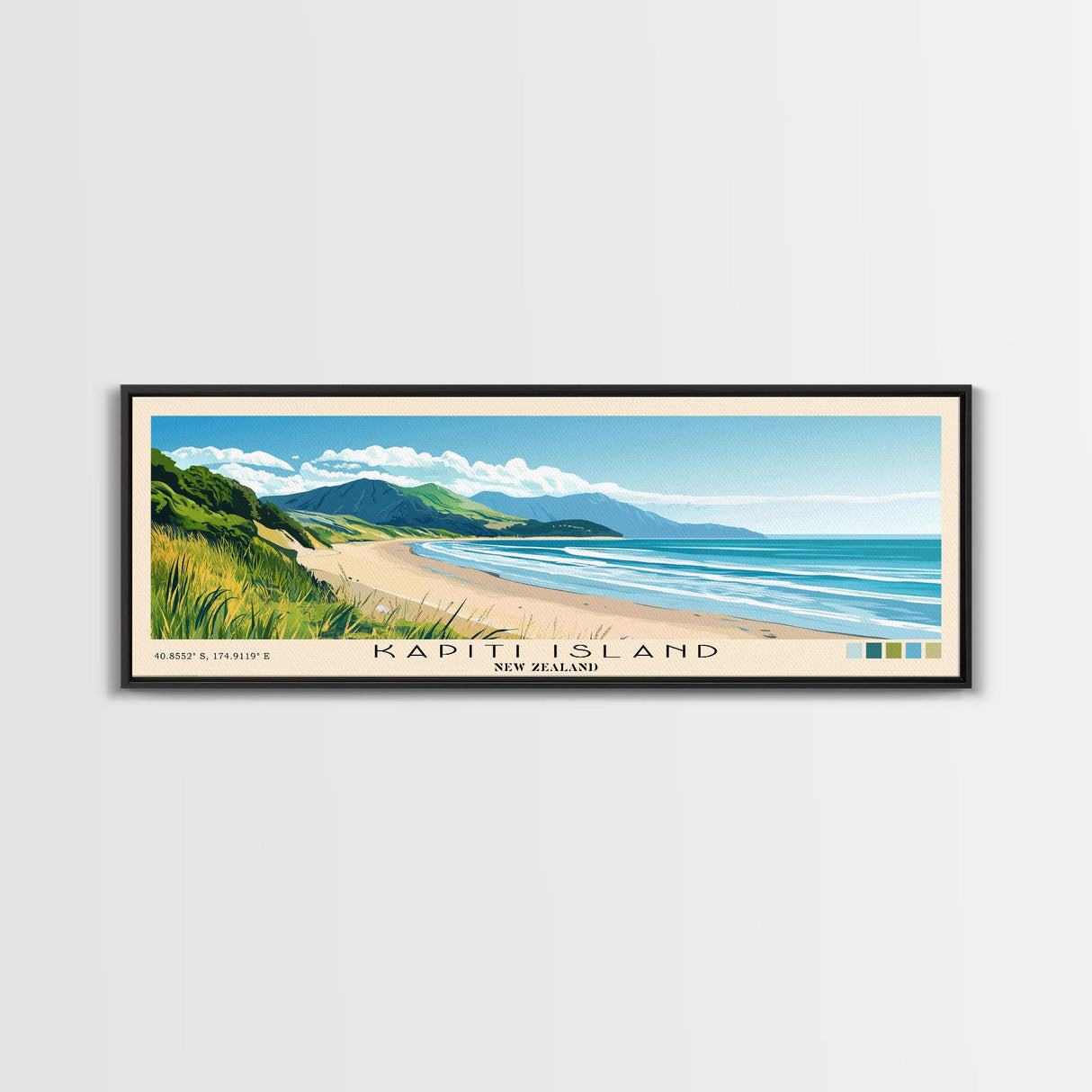 Kapiti Island, New Zealand Panoramic Print, Vacation Gift, New Zealand Wall Art, Vacation Wall Art, Vacatation Memories, Beach Decor, Beach Or Lakehouse Art