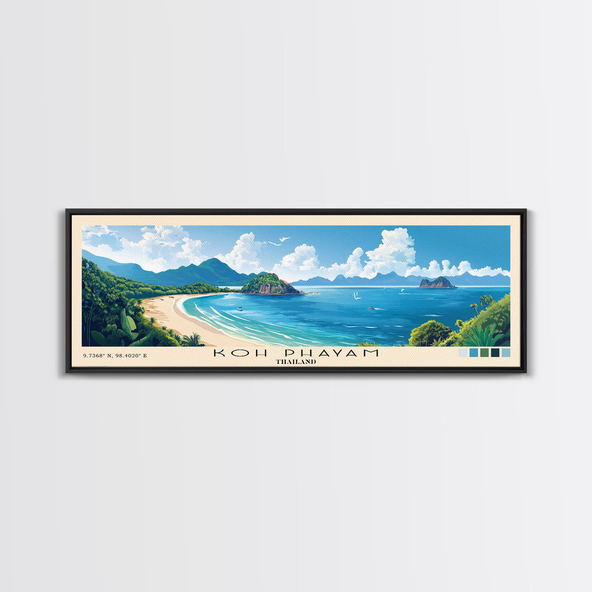 Koh Phayam, Thailand Panoramic Print, Vacation Gift, Thailand Wall Art, Beach Painting, Beach Decor, Beach Or Lakehouse Art