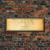 Panoramic Old Las Vegas City Map Wall Art Canvas Print, Vintage Style Las Vegas Map, Framed Wall Art, Cool Las Vegas Wall Art, Office Decor