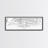 Panoramic Colorado Springs City Map, Colorado Art, Map Print, Minimalist Wall Art, Canvas Art, Housewarming Gift, Street Map, Closing Gift