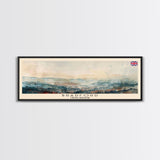 Bradford United Kingdom Travel Print Wall Art, Panoramic City Art, Travel Art, Wall Decor, Vacation Gift, Framed Canvas Print Or Metal Art