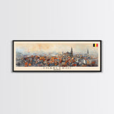 Charleroi Belgium Travel Print Wall Art, Panoramic City Art, Travel Art, Wall Decor, Vacation Gift, Framed Canvas Print Or Metal Art