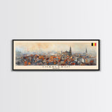 Charleroi Belgium Travel Print Wall Art, Panoramic City Art, Travel Art, Wall Decor, Vacation Gift, Framed Canvas Print Or Metal Art