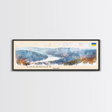 Chernihiv Ukraine Panoramic Travel Poster, Framed Canvas Print or Metal Wall Art, Travel Art, Home Decor, Panoramic Painting, Midcentury Art