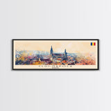 Cluj Napoca Romania Travel Print Wall Art, Panoramic City Art, Travel Art, Wall Decor, Vacation Gift, Framed Canvas Print Or Metal Art
