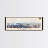 Dusseldorf Germany Travel Art, City Art, Framed Canvas Print or Metal Wall Art, Europe Travel Poster, Panoramic Wall Art, Extra Wide Wall Art