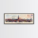Haarlem Netherlands Travel Art, City Art, Framed Canvas Print or Metal Wall Art, Europe Travel Poster, Panoramic Wall Art, Extra Wide Wall Art