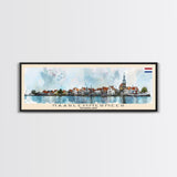 Haarlemmermeer Netherlands Panoramic Travel Poster, Framed Canvas Print or Metal Wall Art, Travel Art, Home Decor, Panoramic Painting, Midcentury Art