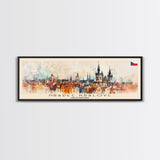 Hradec Czech Republic Travel Art, City Art, Framed Canvas Print or Metal Wall Art, Europe Travel Poster, Panoramic Wall Art, Extra Wide Wall Art