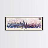 Kazan Russia Panoramic Travel Poster, Framed Canvas Print or Metal Wall Art, Travel Art, Home Decor, Panoramic Painting, Midcentury Art
