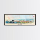 Olomouc Czech Republic Travel Art, City Art, Framed Canvas Print or Metal Wall Art, Europe Travel Poster, Panoramic Wall Art, Extra Wide Wall Art