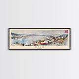Oslo Norway Travel Art, City Art, Framed Canvas Print or Metal Wall Art, Europe Travel Poster, Panoramic Wall Art, Extra Wide Wall Art