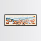Terrassa Spain Wall Art, Panoramic Travel Poster, Panoramic Framed Canvas Print, City Wall Art, Wall Hanging Home Decor, Travel Art